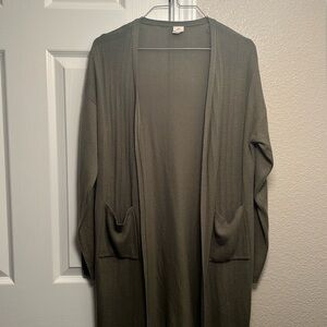 army green cardigan size medium